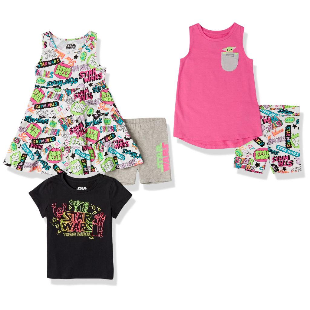 SZ M, Amazon Essentials Disney | Mix-and-Match Cotton Outfit Set with Ruffle, Pack of 5, Star Wars Rebel