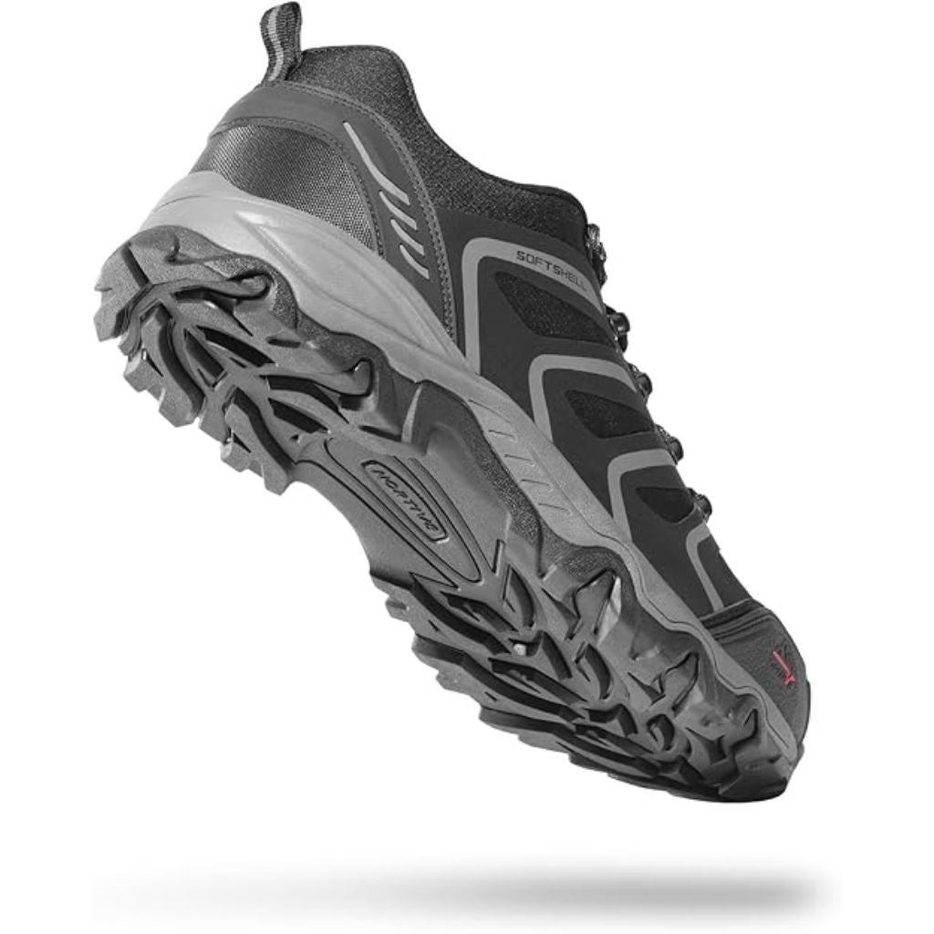 NORTIV 8 Men's Low Top Waterproof Hiking Shoes, Black/Grey, SZ 10
