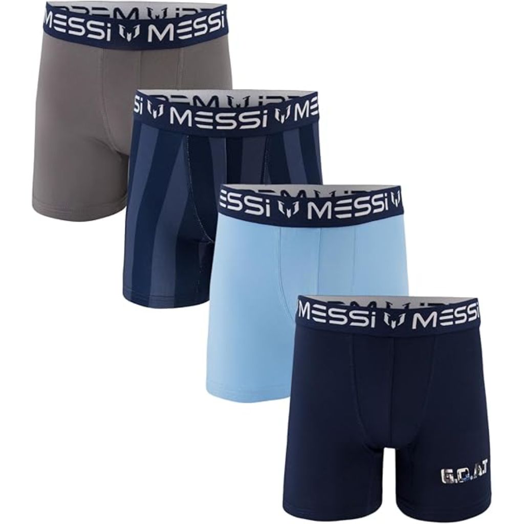 Messi BOYS 4PK STRETCH BOXER BRIEFS - size Large
