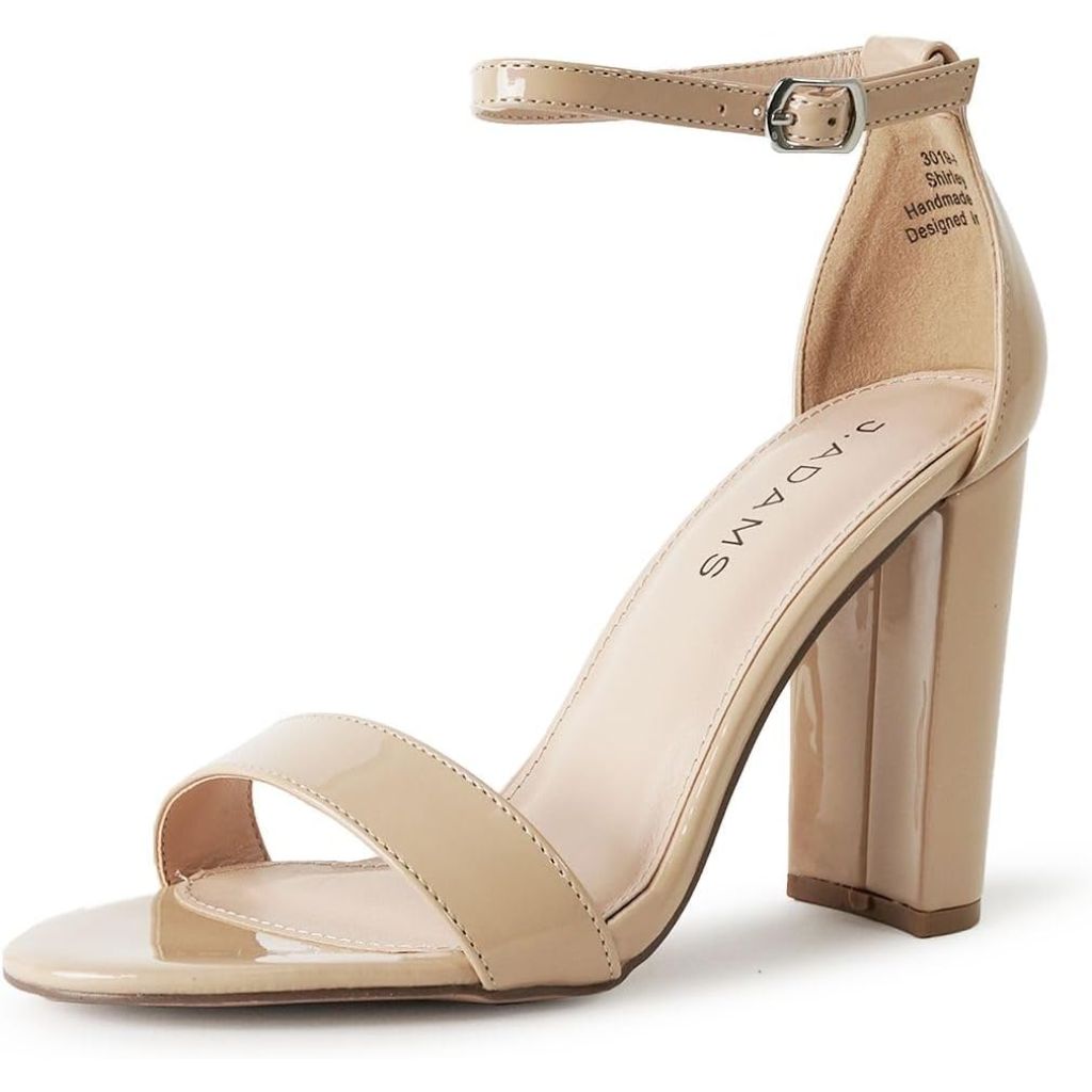 J. Adams Women's Shirley Ankle Strap Heels - Beige Patent, Size 7