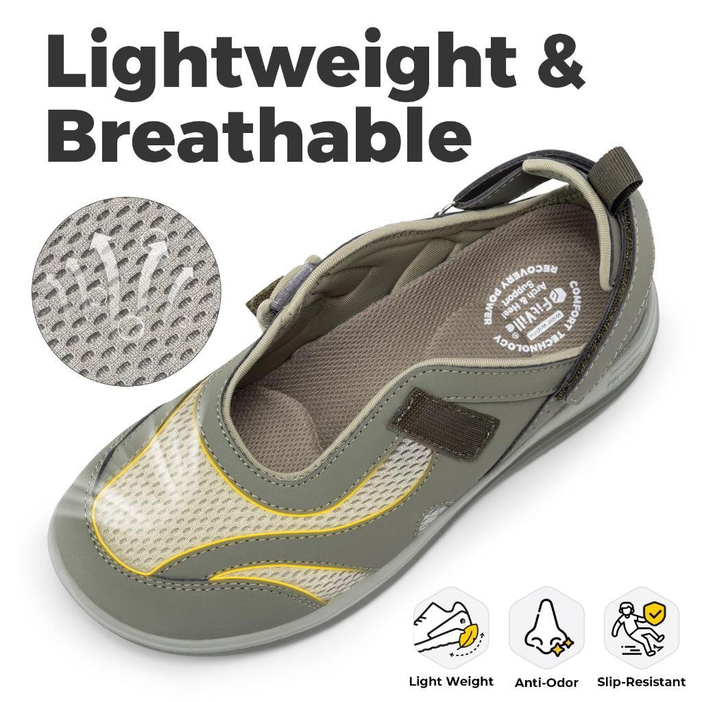 FitVille Diabetic Shoes for Women Extra Wide Width Diabetic Womens Sandals, Walking Shoes with Adjustable Closures Arch Support, Orthopedic Sandals for Flat Feet Heel Pain Relief,Plantar Fasciitis