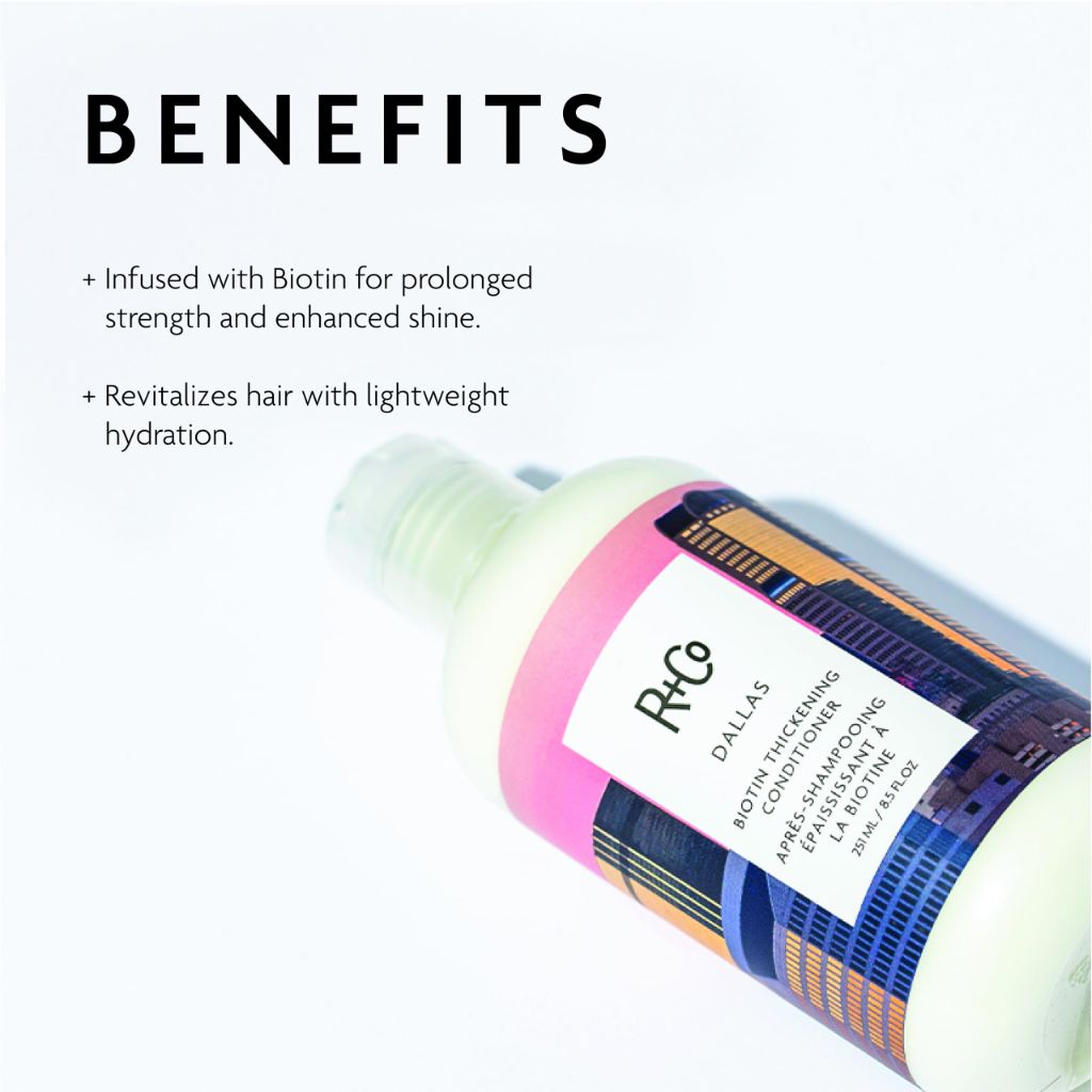 R+Co Dallas Biotin Thickening Conditioner | Weightless Hydration, Strengthens + Enhances Shine| 8.5 Oz