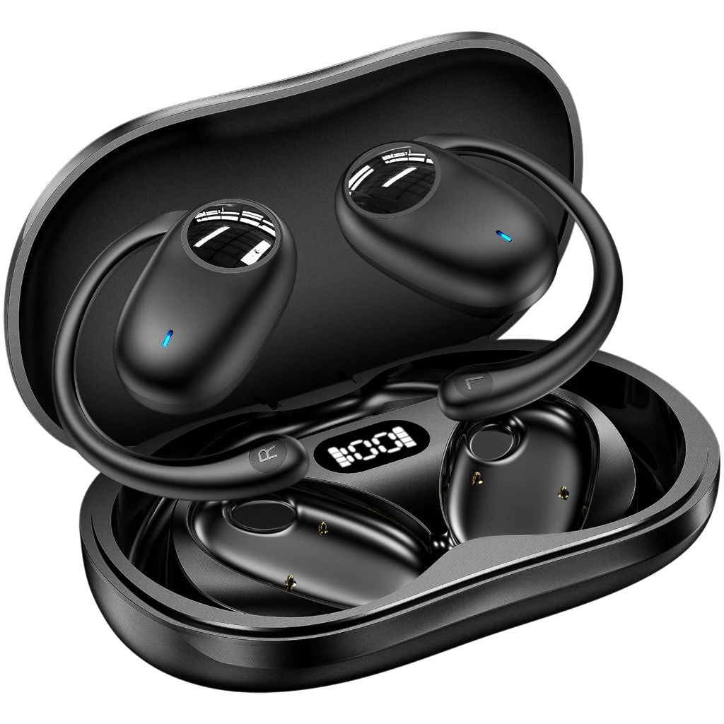 Kurdene Open Ear Headphones, Bluetooth Wireless Sports Earbuds - Black