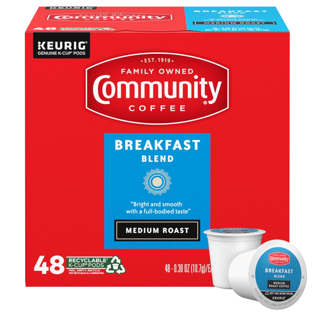 Community Coffee Breakfast Blend Medium Roast Single-Serve Keurig K-Cup Pods - 48ct
