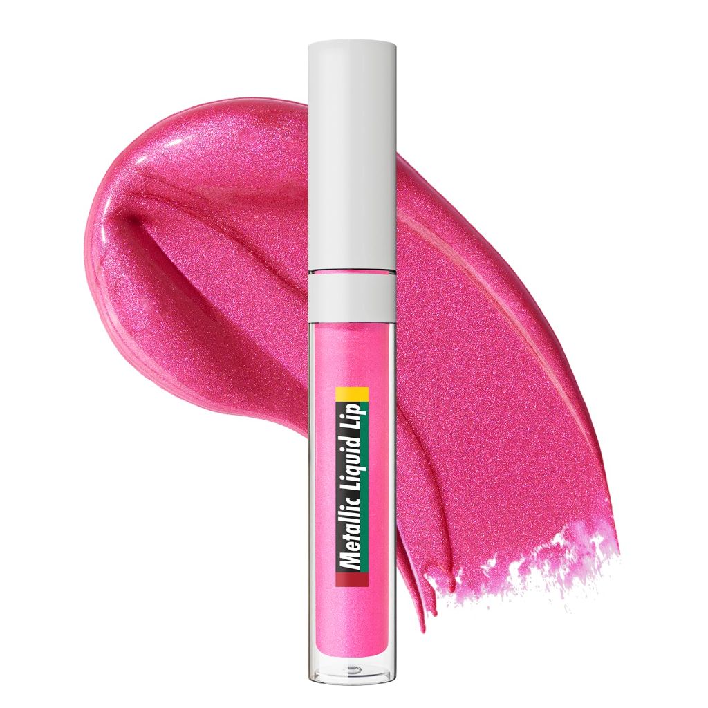 Black Radiance Cross Colours Metallic Liquid Lip, Moisture-Rich Ultra Glossy Finish - Fresh Drip Pink
