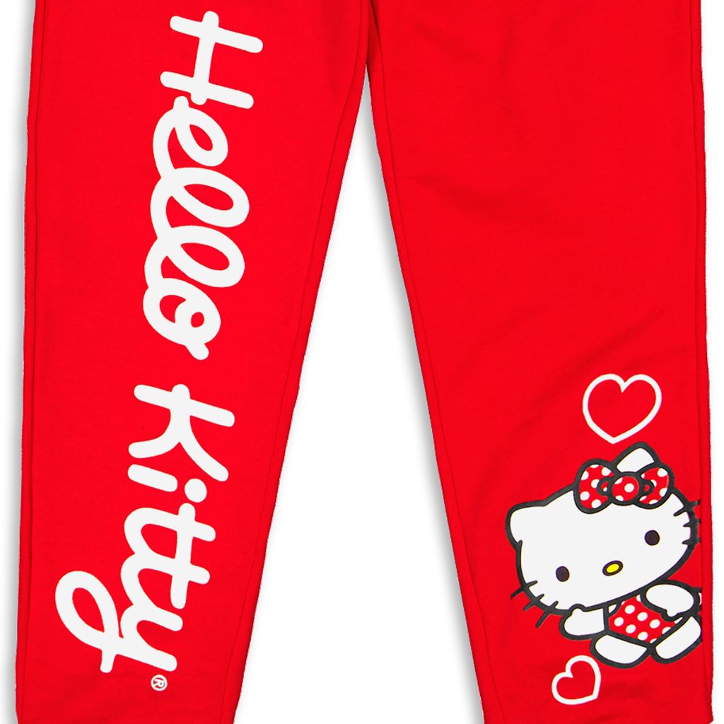 Hello Kitty Sanrio 2 Pack Fleece Pants for Toddler and Big Kids Red/Grey, Size 6X Girl Clothes