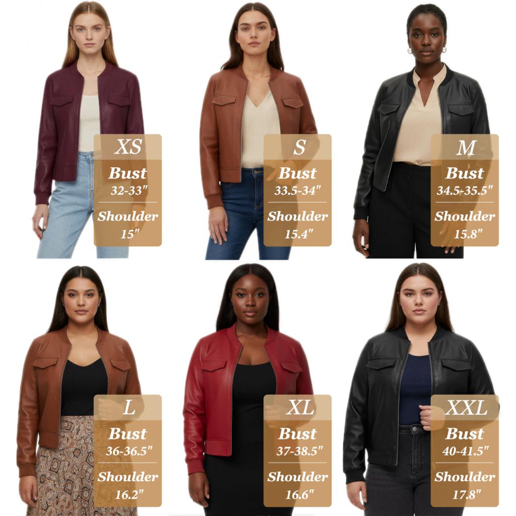 Ommiivex Black Women Leather Jacket Faux Cropped Bomber Coat 2025 Fall Winter 2026 Spring Outfit Fashion 2025 lady Clothes Fake Suede Sherpa Motorcycle Biker Moto Racer Aviator Lady Short Lightweight