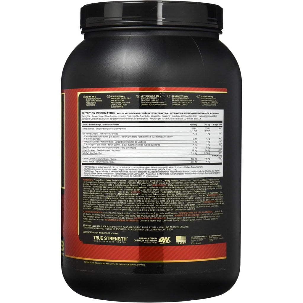 Optimum Nutrition Gold Standard 100% Whey Protein Powder, Extreme Milk Chocolate, 2lb / 28 Servings