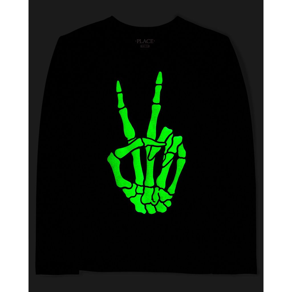The Children's Place Graphic T-Shirts Boo Yah/Skeleton Peace/Ghoul 3pk - size Small