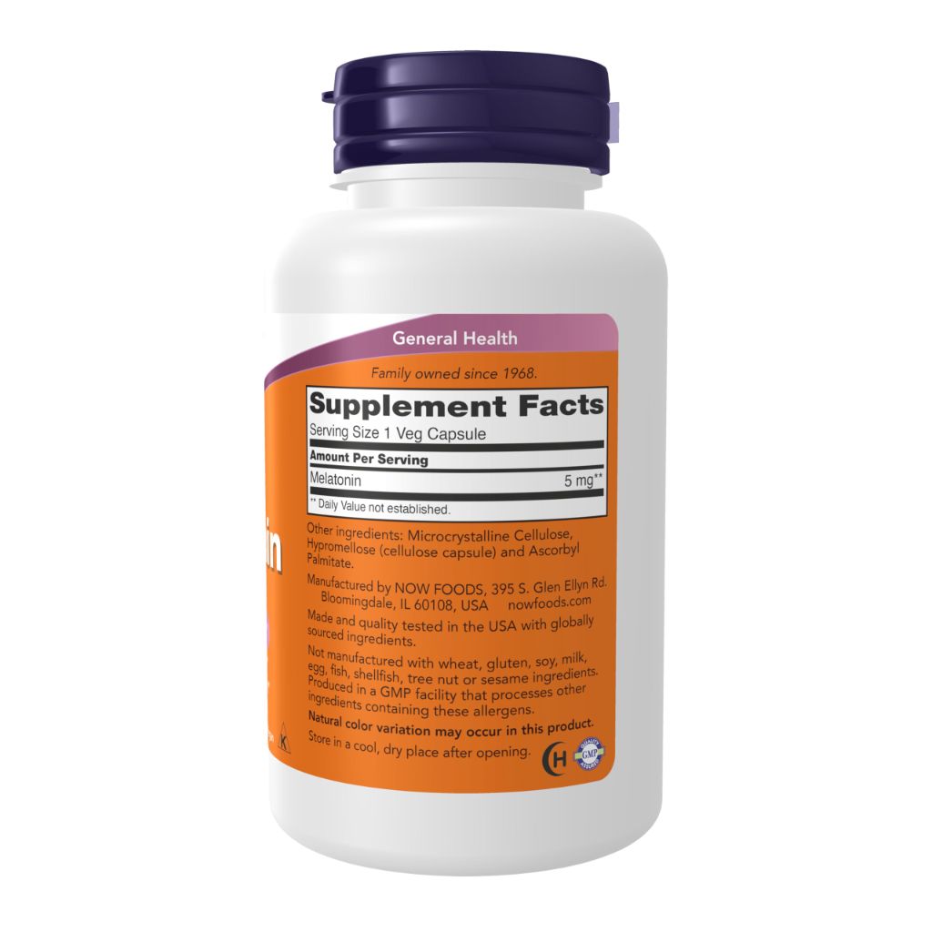 NOW Foods Supplements, Melatonin 5 mg, 180 Count (Pack of 1)