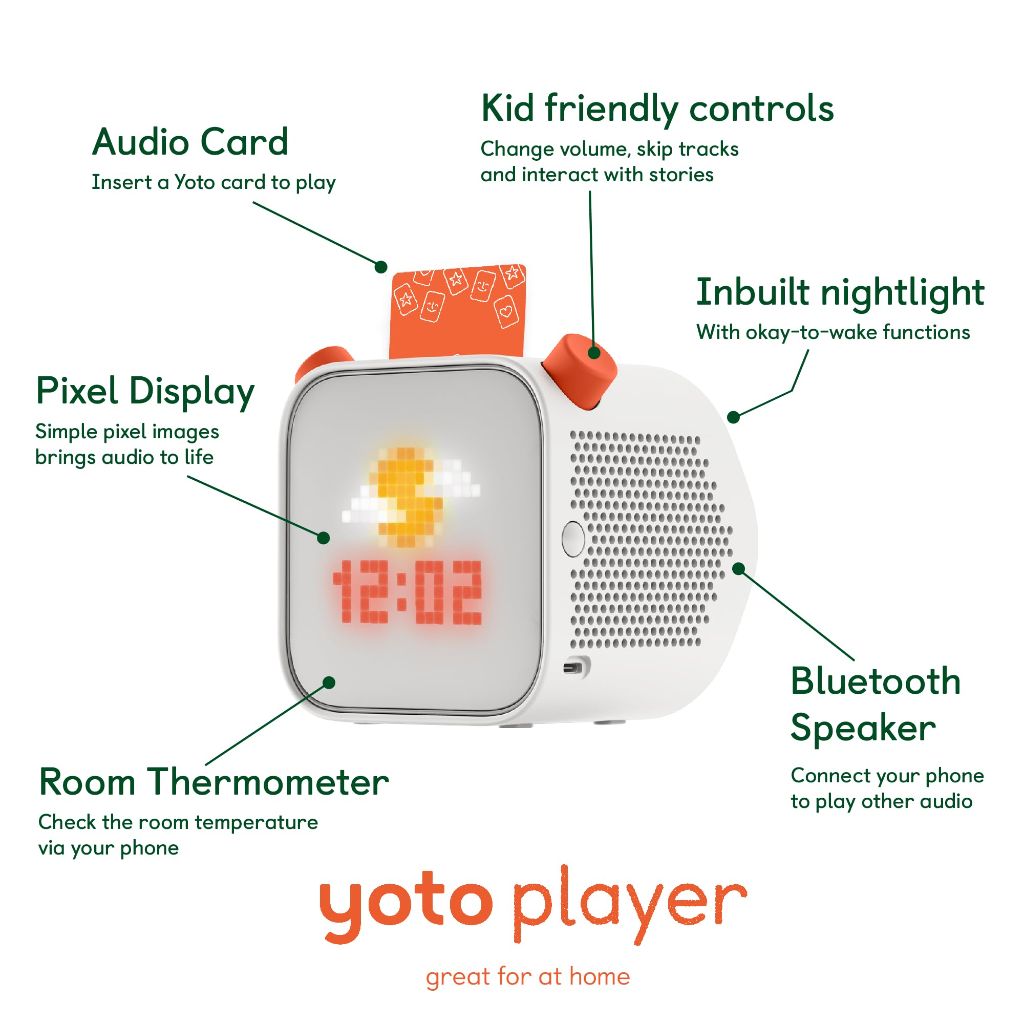 YOTO Player (3rd Gen.) + Make Your Own Card – Kids Bluetooth Audio Speaker