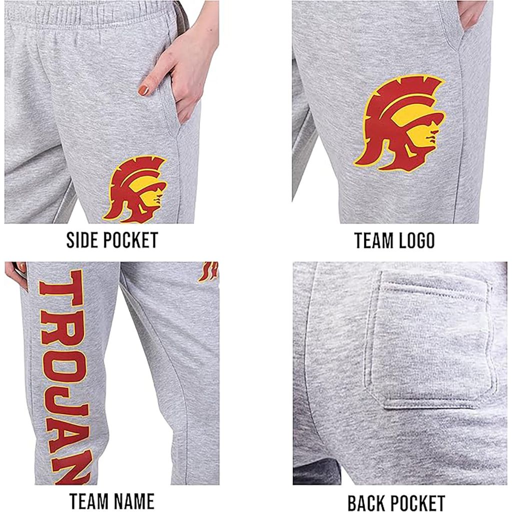Ultra Game NCAA Official Women's Jogger Pants Active Logo Fleece Sweatpants, Florida State University, Heather Gray, X-Large