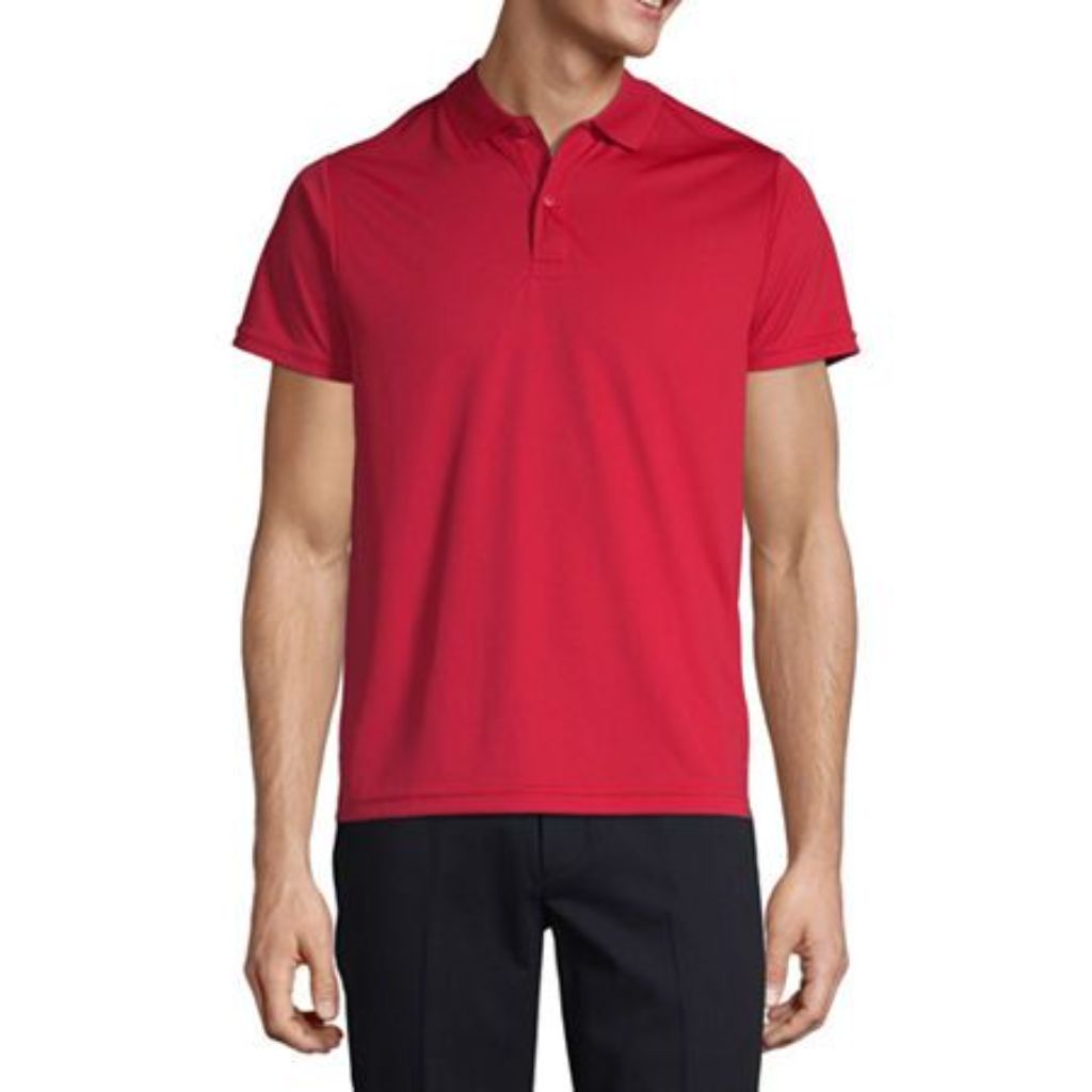 IZOD Young Men's Short Sleeve Performance Polo Shirt - Red, Medium