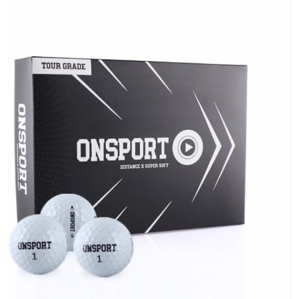 12 Pack Premium Urethane Soft Golf Balls - 2024 Technology for Distance With Soft, Responsive Feel - 3 Layer White