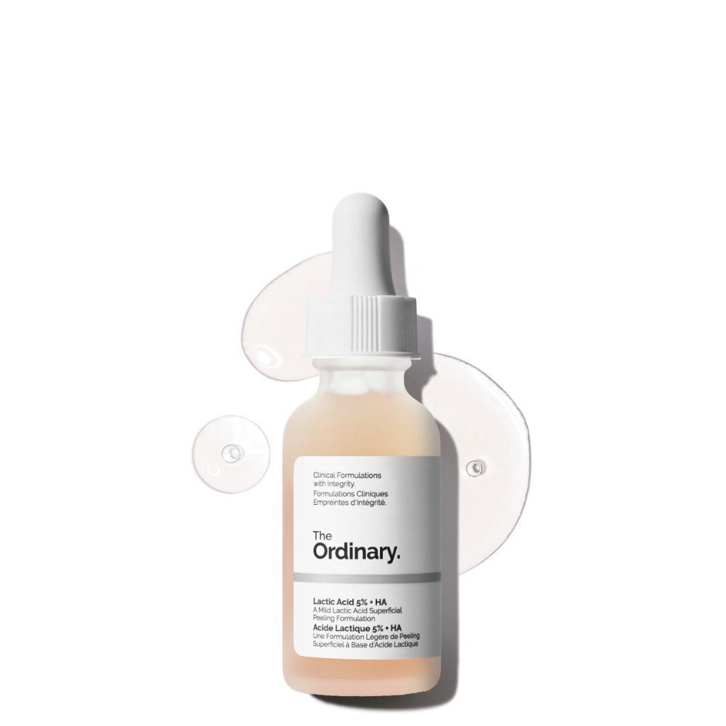 The Ordinary Lactic Acid 5% + Hyaluronic Acid 2%, Gentle Exfoliating Serum for Smoother Skin, 1 Fl Oz
