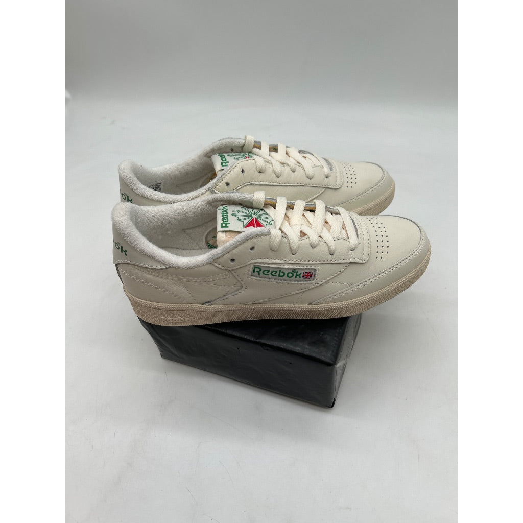 Reebok Women's Club C 85 Vintage Tennis Shoes, Chalk/Alabaster/Glen Green, Size 8