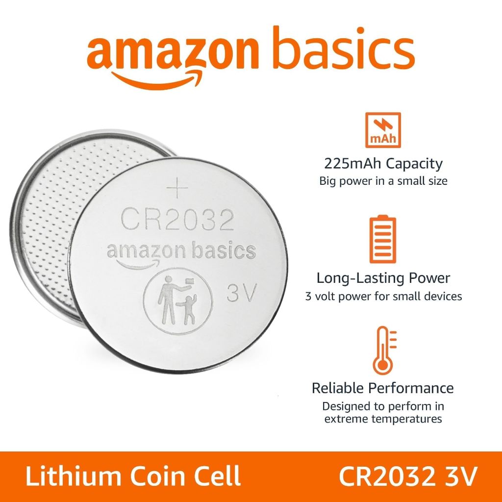 Amazon Basics CR2032 3V Lithium Coin Cell Batteries 10-Pack