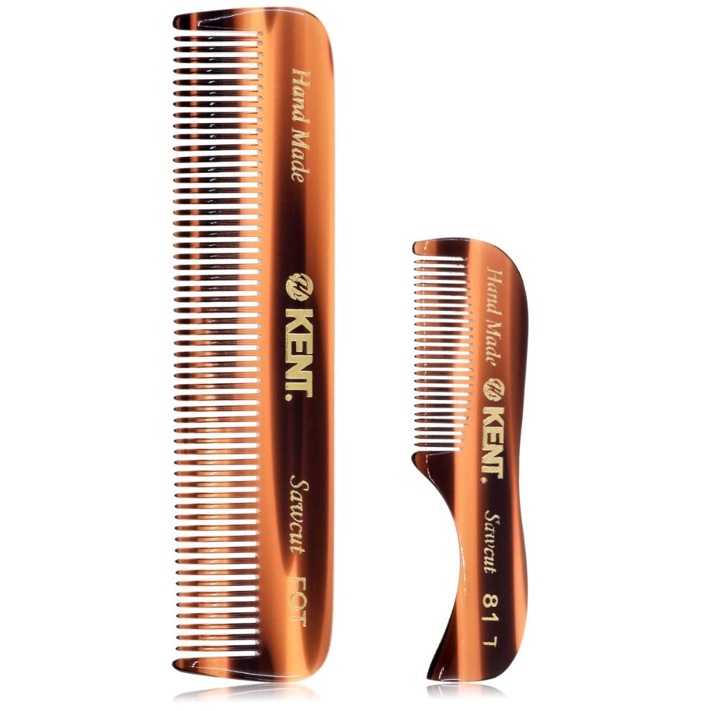 Kent 81T FOT Tortoiseshell Beard Pocket Comb Set for Men