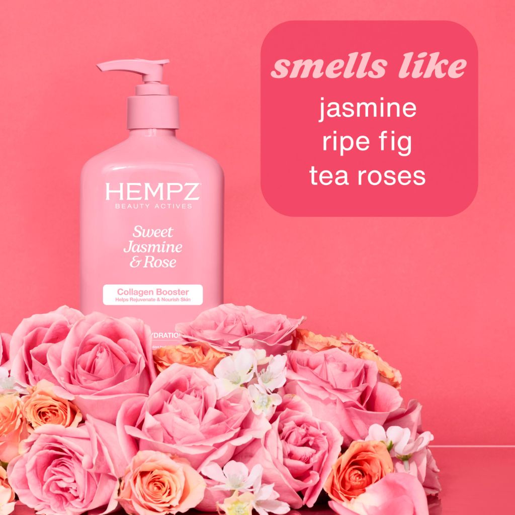 Hempz Sweet Jasmine & Rose Herbal Body Moisturizer for Women, 17 Fl. oz.