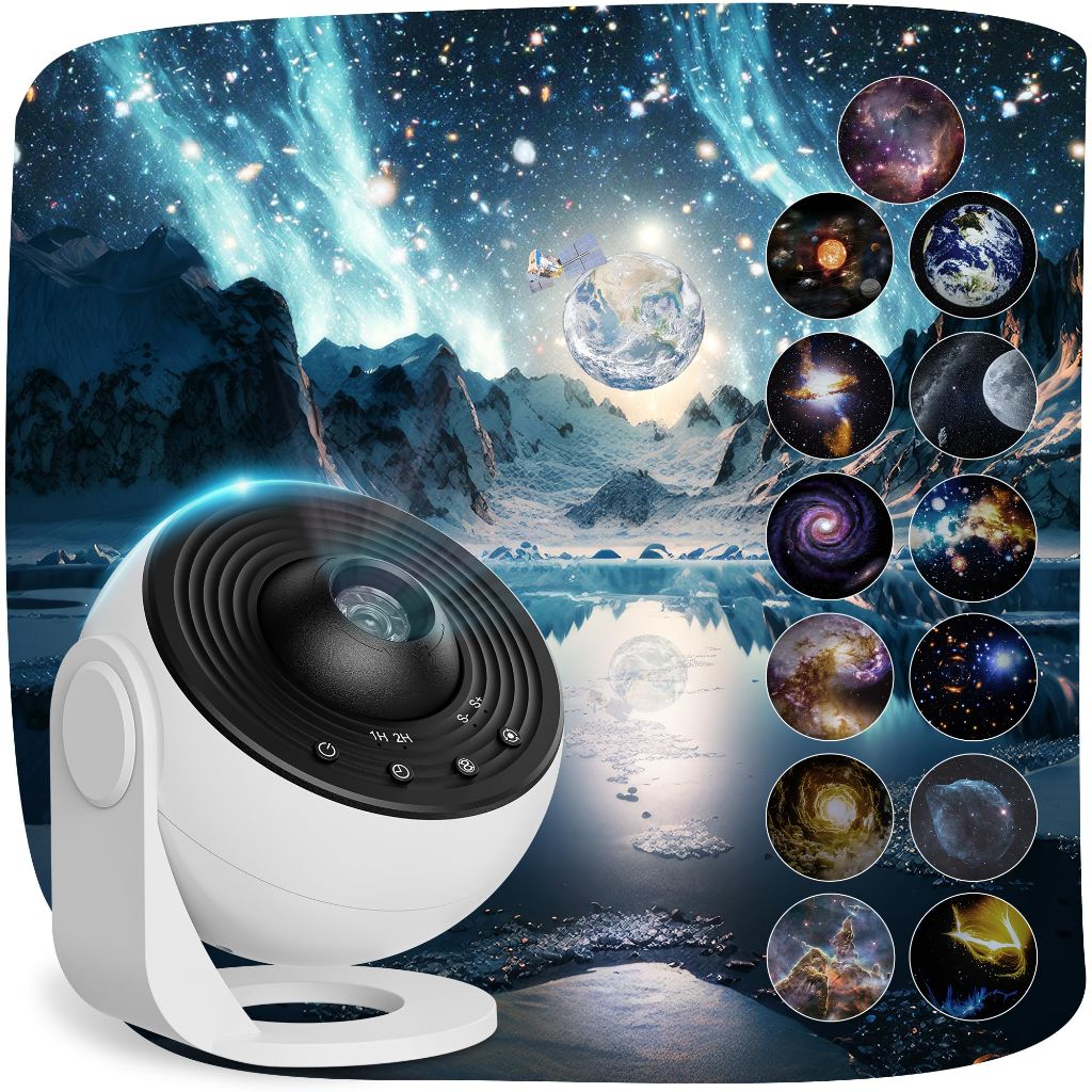 Planetarium Projector Pro , 13 in 1 Star Projector Galaxy with Timer - White