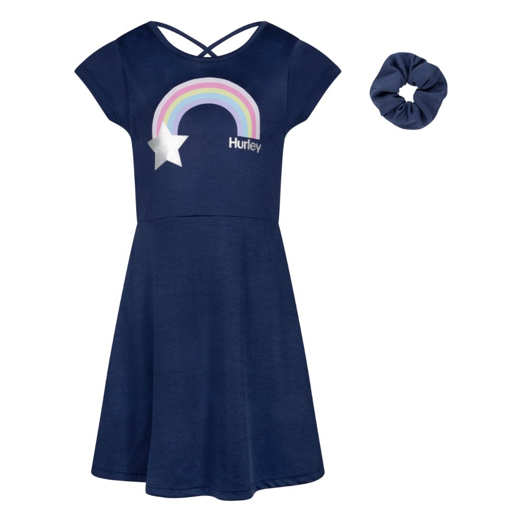 Solid Skater Dress, Navy Blue, 3T