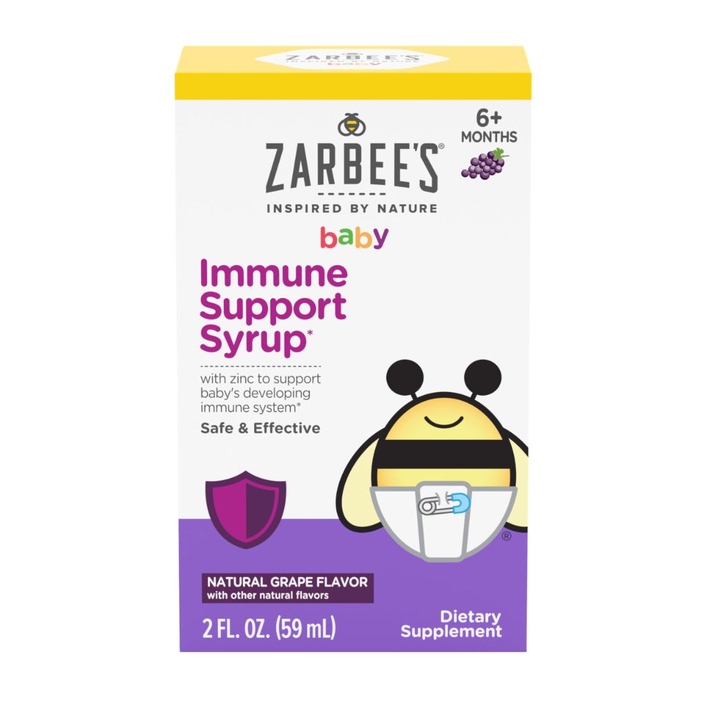 Zarbee's Baby Immune Support with Zinc, Vitamin 6 Months+, Natural Grape Flavor, 2oz