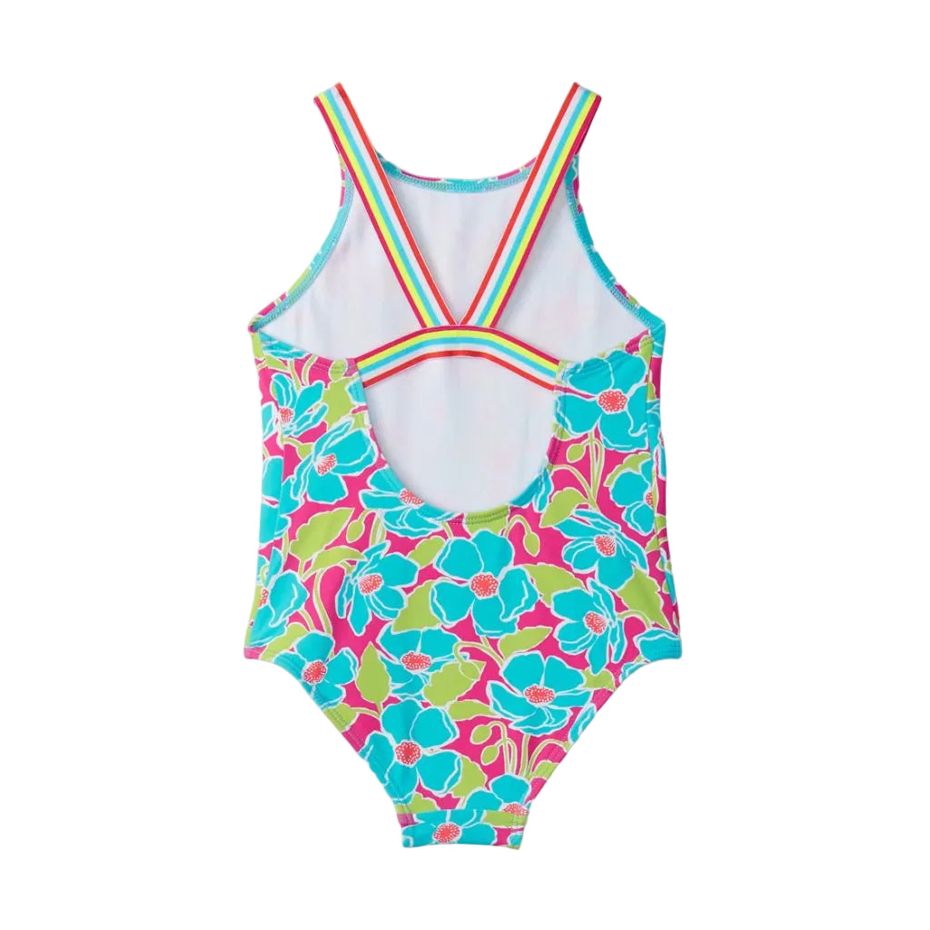 Hatley Girls One Piece Swimsuit, Floating Poppies, 2 Years
