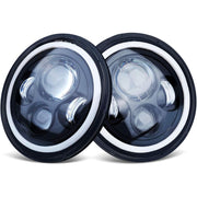 KASLIGHT 7 Inch Round Headlights DOT Approved Brighter Jeep LED Headlight Amber Halo Hi/Low Sealed Beam H6024 LED Headlight Compatible With Ford Chevy Miata Jeep Wrangler JK TJ LJ CJ Hummer H1 H2 etc