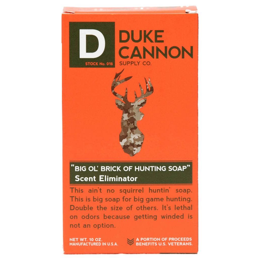 Duke Cannon Big Ol' Brick of Hunting Soap - Scent Eliminator Soap for Hunters - 10 ounce Bar Soap, Single Pack