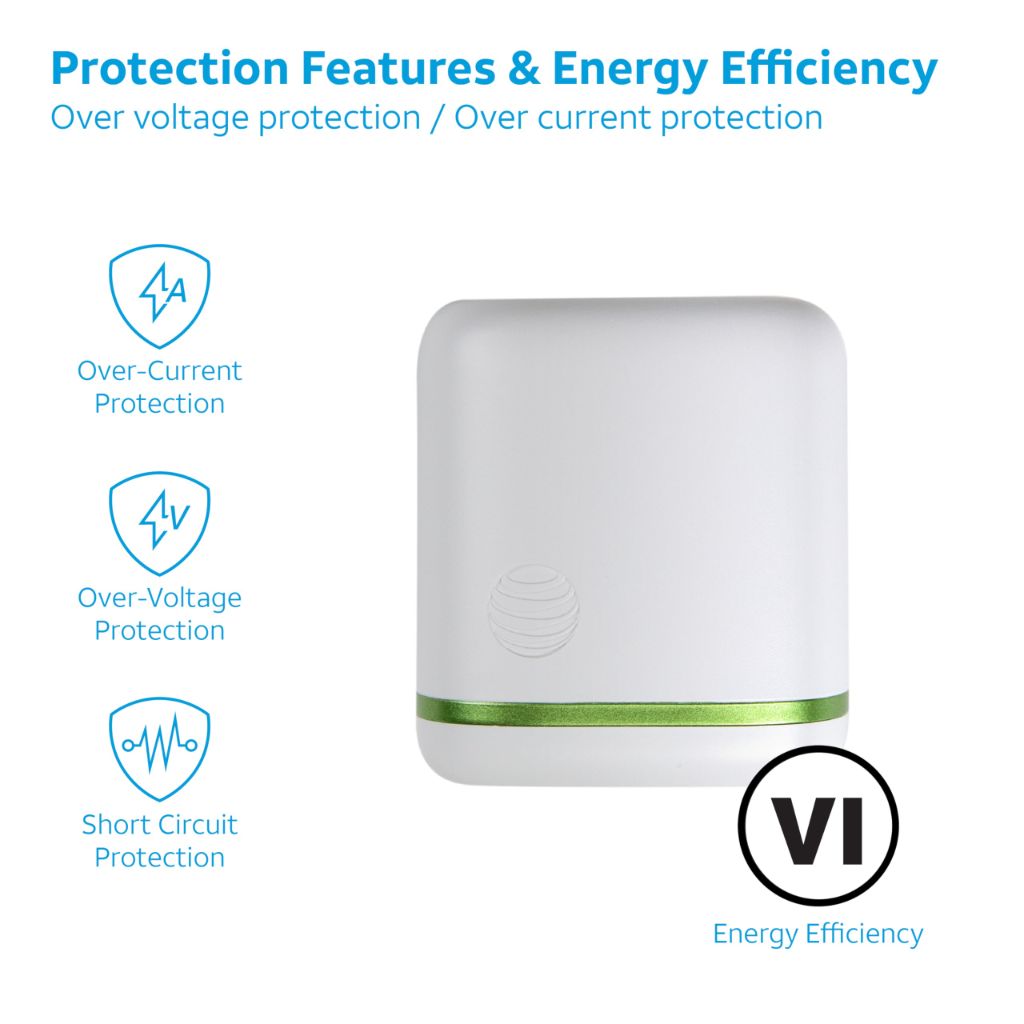 AT&T USB-C Wall Charger 30W Fast Charging Power Adapter – Foldable Prongs, Compact Travel Charger