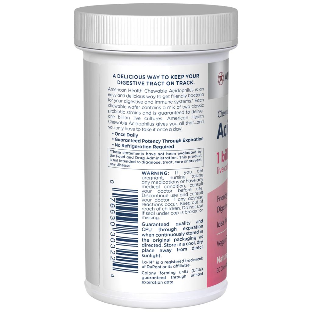 American Health Daily Chewable Tablet Acidophilus, Strawberry, 60 Count