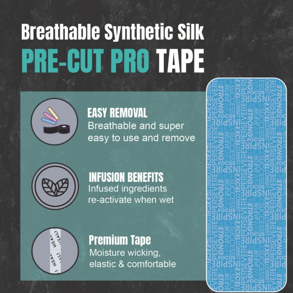 Heali Kinesiology Tape with Magnesium and Menthol, 20 Pcs Precut Strips, K Tape Roll, Knees, Blue Inspo