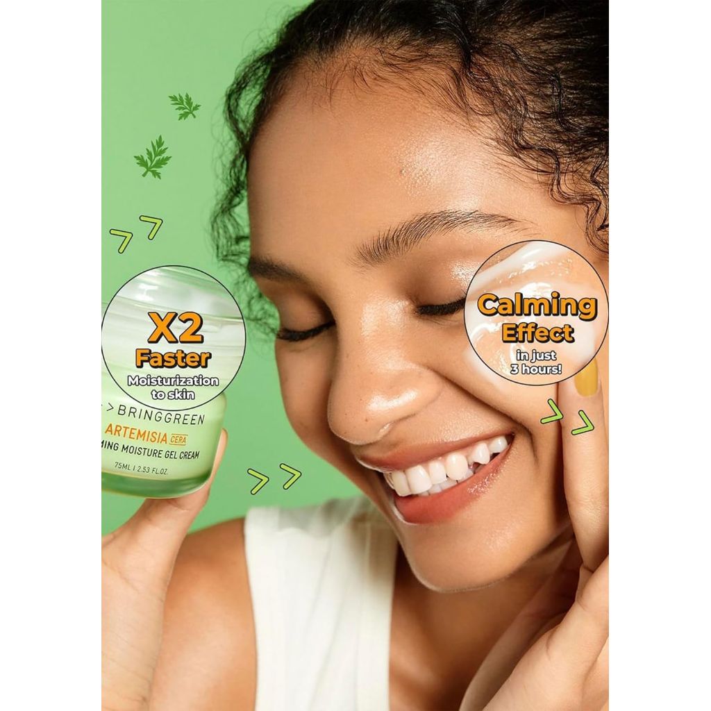 BRING GREEN Artemisia Cera Calming Moisture Gel Cream | Glass Skin Daily Skincare | 2.53 Fl. Oz.