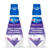 Crest 3D White Brilliance Alcohol Free Mouthwash, Clean Mint, 33.8 fl oz (2 pk)