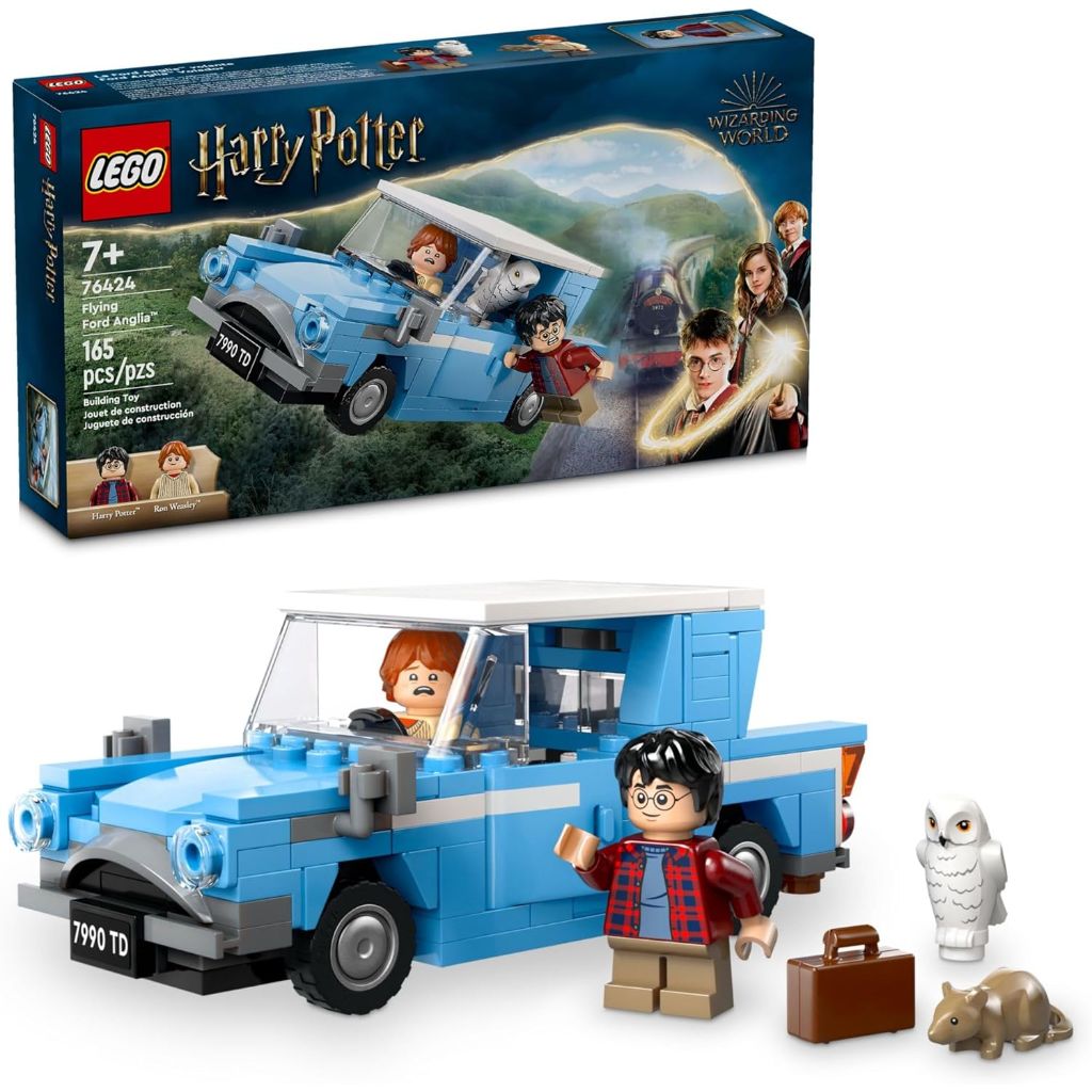 LEGO Harry Potter Flying Ford Anglia Building Set 76424 with 2 Minifigures