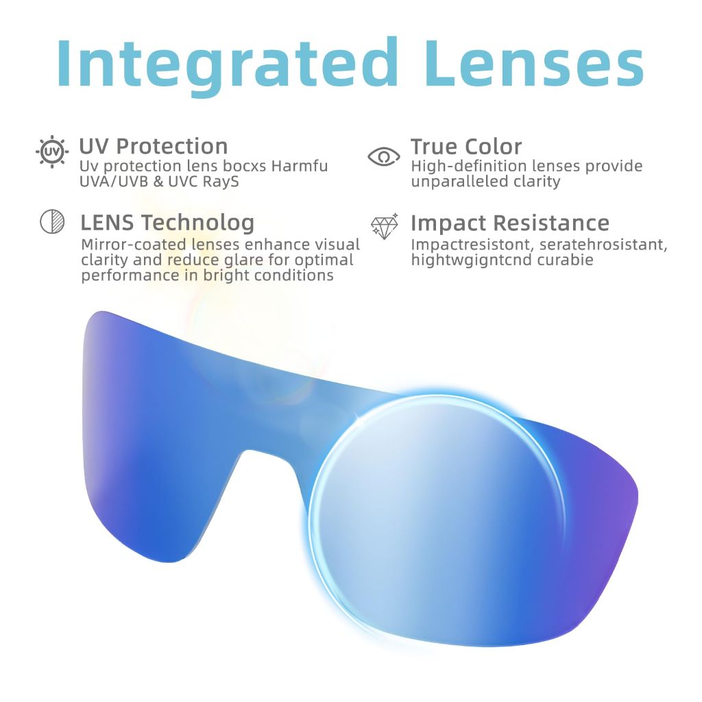 B.N.U.S sport sunglasses for men womens shades outdoor glasses UV Protection (Polished White/Silver Polarized, Plastic Lenses)