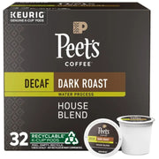 Peet s Coffee Decaffeinated House Blend Dark Roast Single Serve Coffee Pods  32 Count