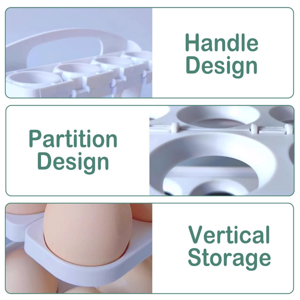 Egg Organizer Tray, Space-Saving Refrigerator Egg Storage Rack, Holds Up to 24 Eggs, Ideal for Fridge, Kitchen, Cabinets, and Dining Table