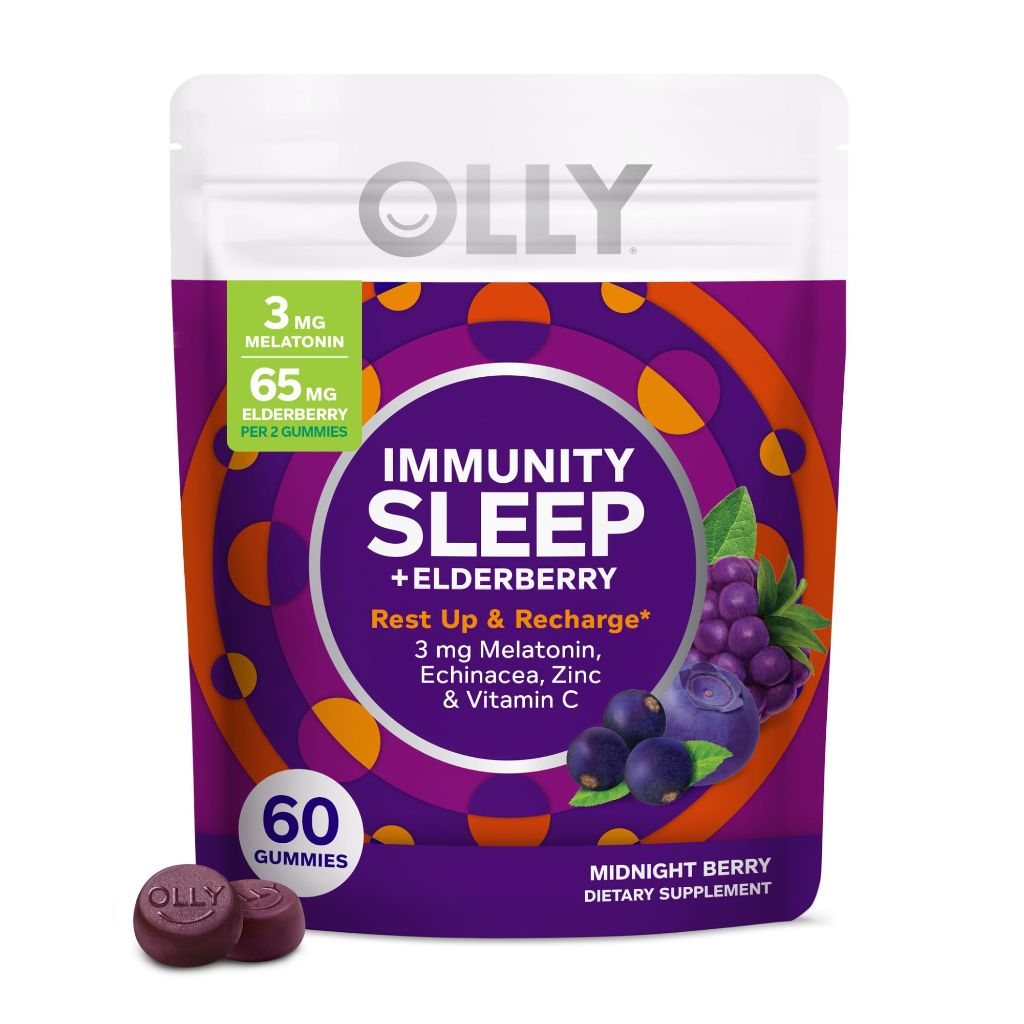 OLLY Immunity Sleep Gummy, Immune and Sleep Support, 3mg | Berry - 60 Count