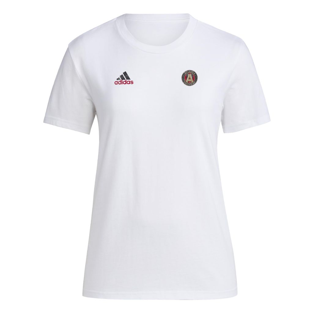 Adidas Women's Atlanta United MLS Short Sleeve T-Shirt, White, Small Tall