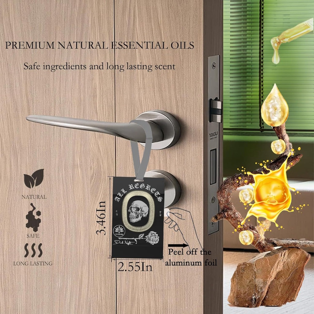 Hanging Car Air Freshener for Long Lasting Odor Elimination, 6 Packs, Dark Night Scent