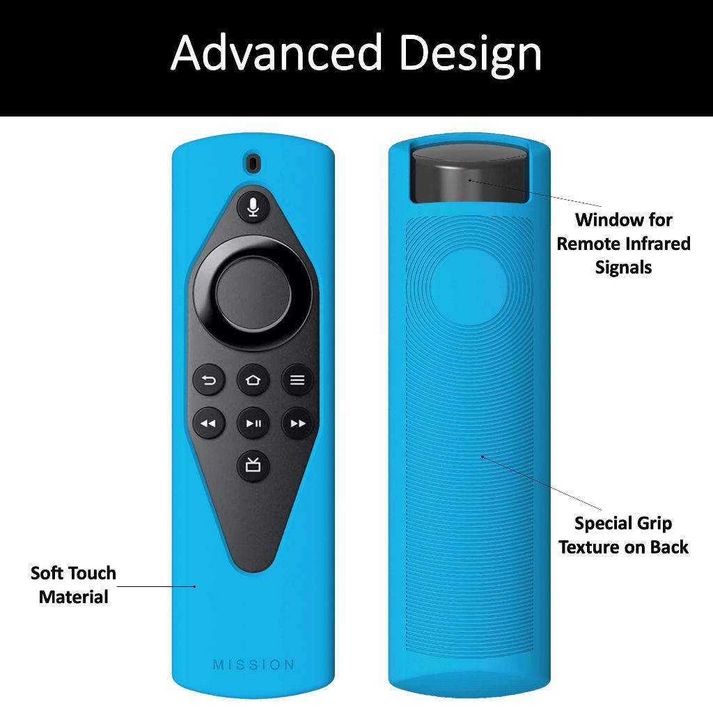 Mission Remote Case for Fire TV Voice Remote (2018 Version for Fire TV Stick 4K and Fire TV Cube) - Blue