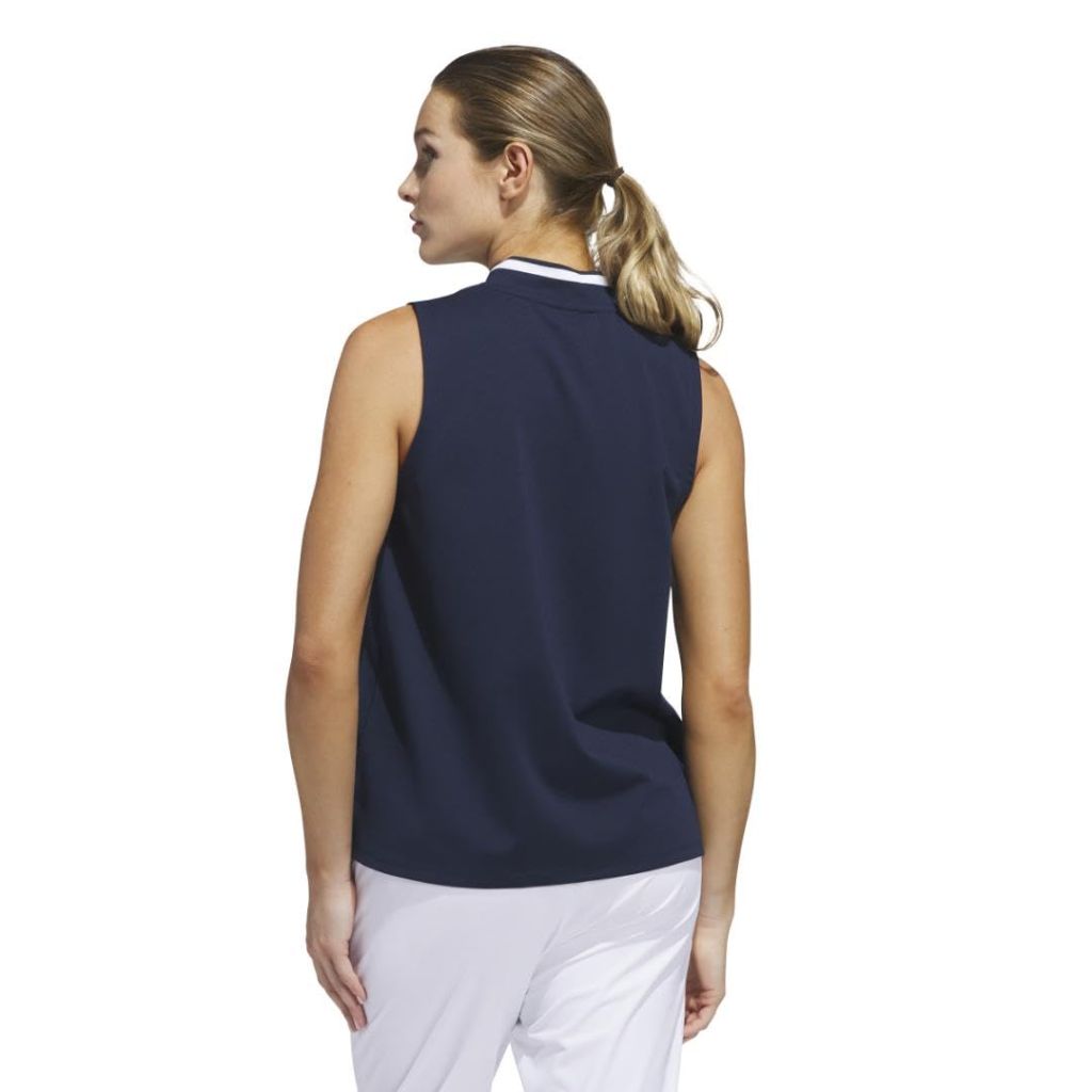 adidas Women's Go-To Sleeveless Polo Shirt - Collegiate Navy, Large