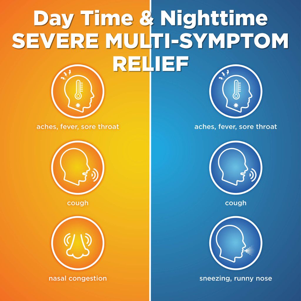 Amazon Basic Care Vapor Ice Daytime and Nighttime Severe Cold and Flu, 24 Count