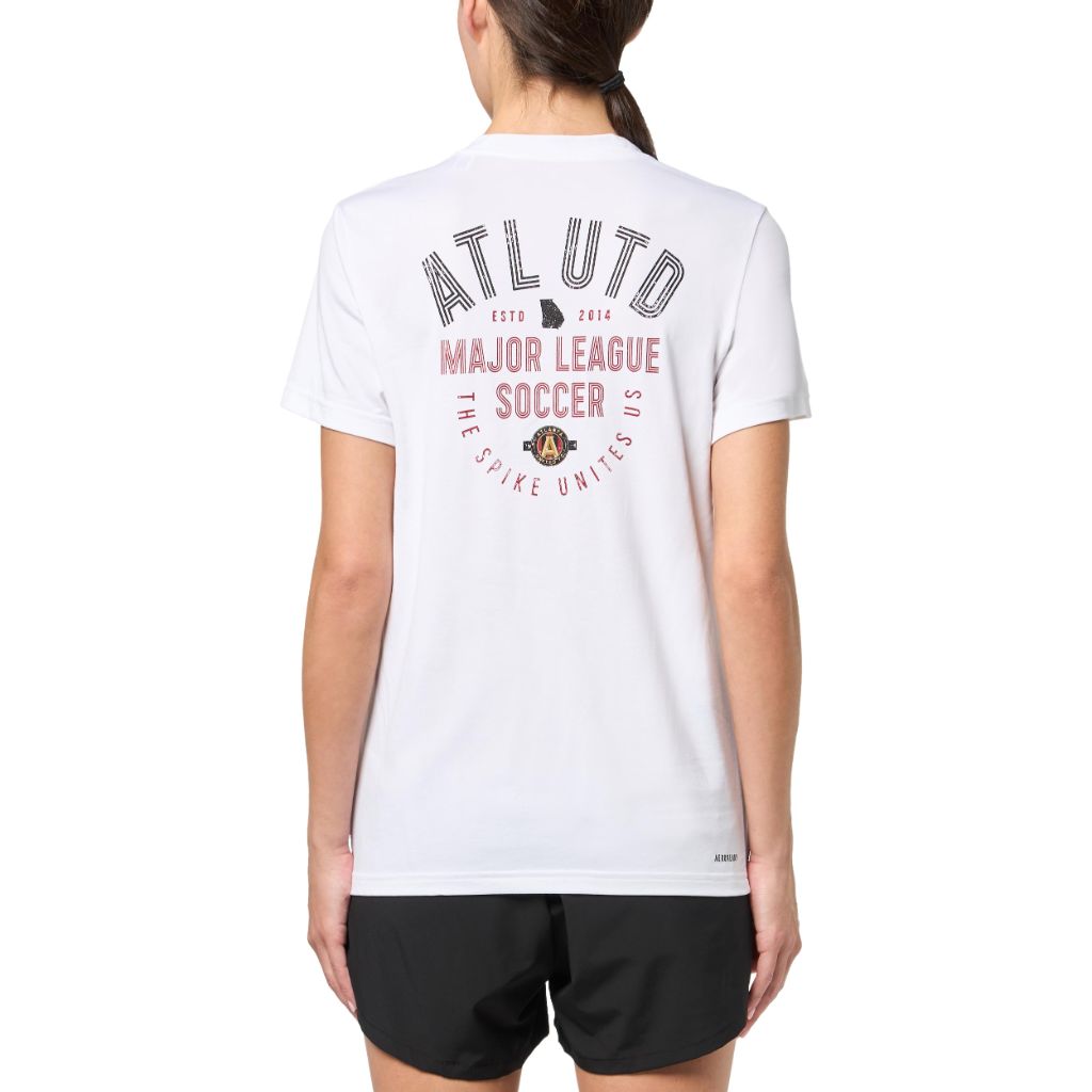 Adidas Women's Atlanta United MLS Short Sleeve T-Shirt, White, Small Tall