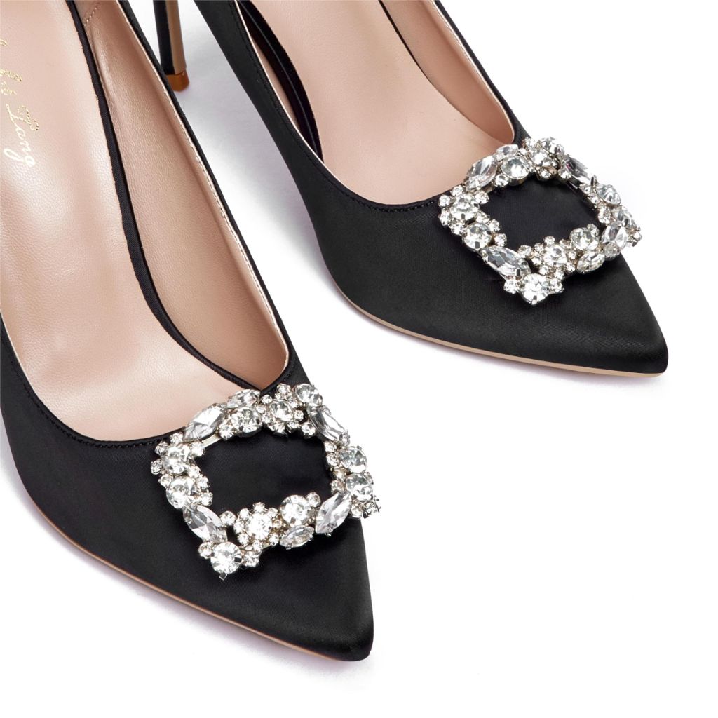 Elisabet Tang Women's Pumps, Black Satin - size 9.5