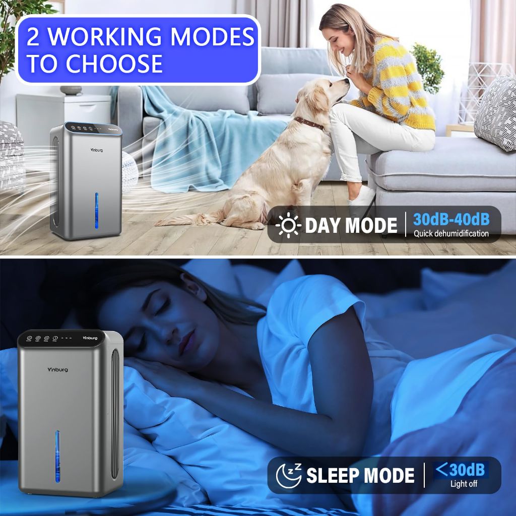 Dehumidifiers for Home (85 OZ Water Tank, 800 sq.ft) Quiet Small Dehumidifier