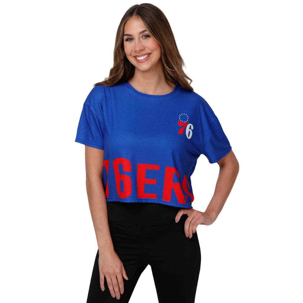 FOCO Philadelphia 76ers NBA Womens Bottom Line Crop Top - L