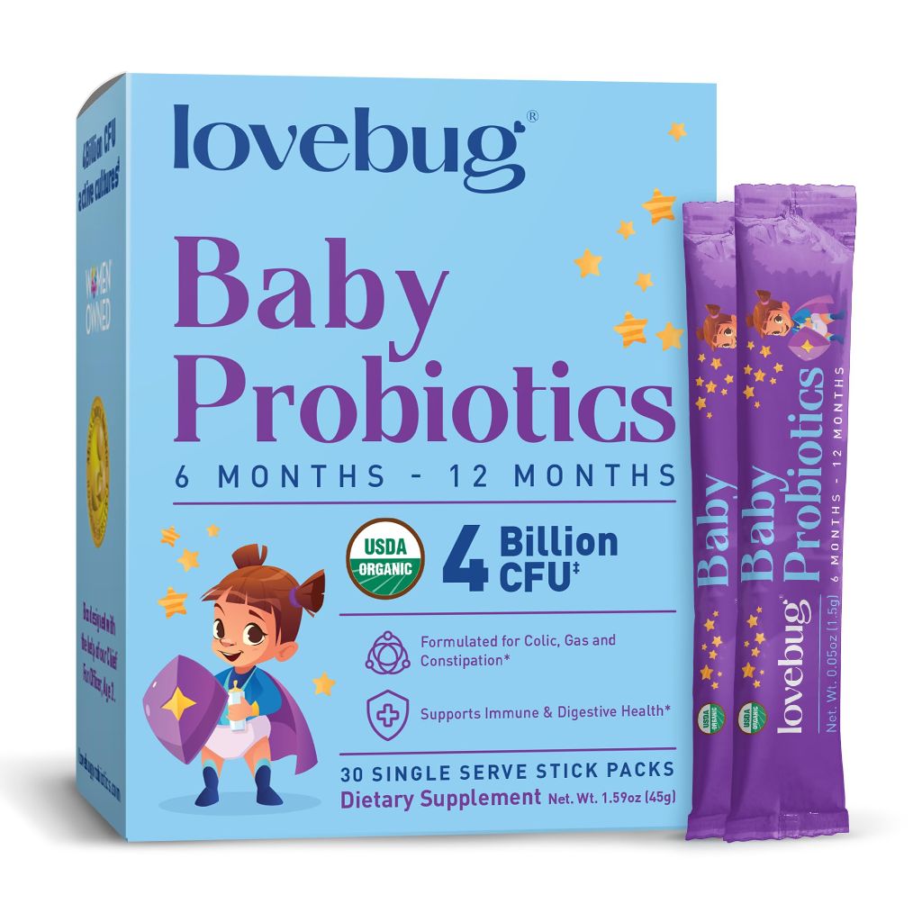 LOVEBUG Award Winning USDA Organic Probiotic for Babies  | 30 Packets