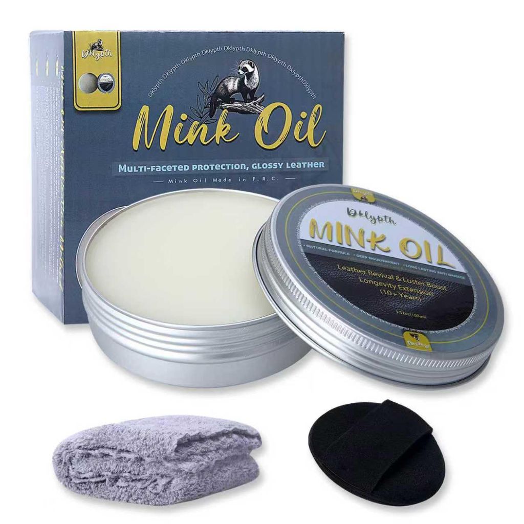 Dklypth 3Pcs Mink Oil Leather Conditioner 3.52 oz - Apple Scent Waterproof Formula to Soften, Restore Boots, Shoes, Jackets,Furniture,Gloves& Bags (Excludes Suede)